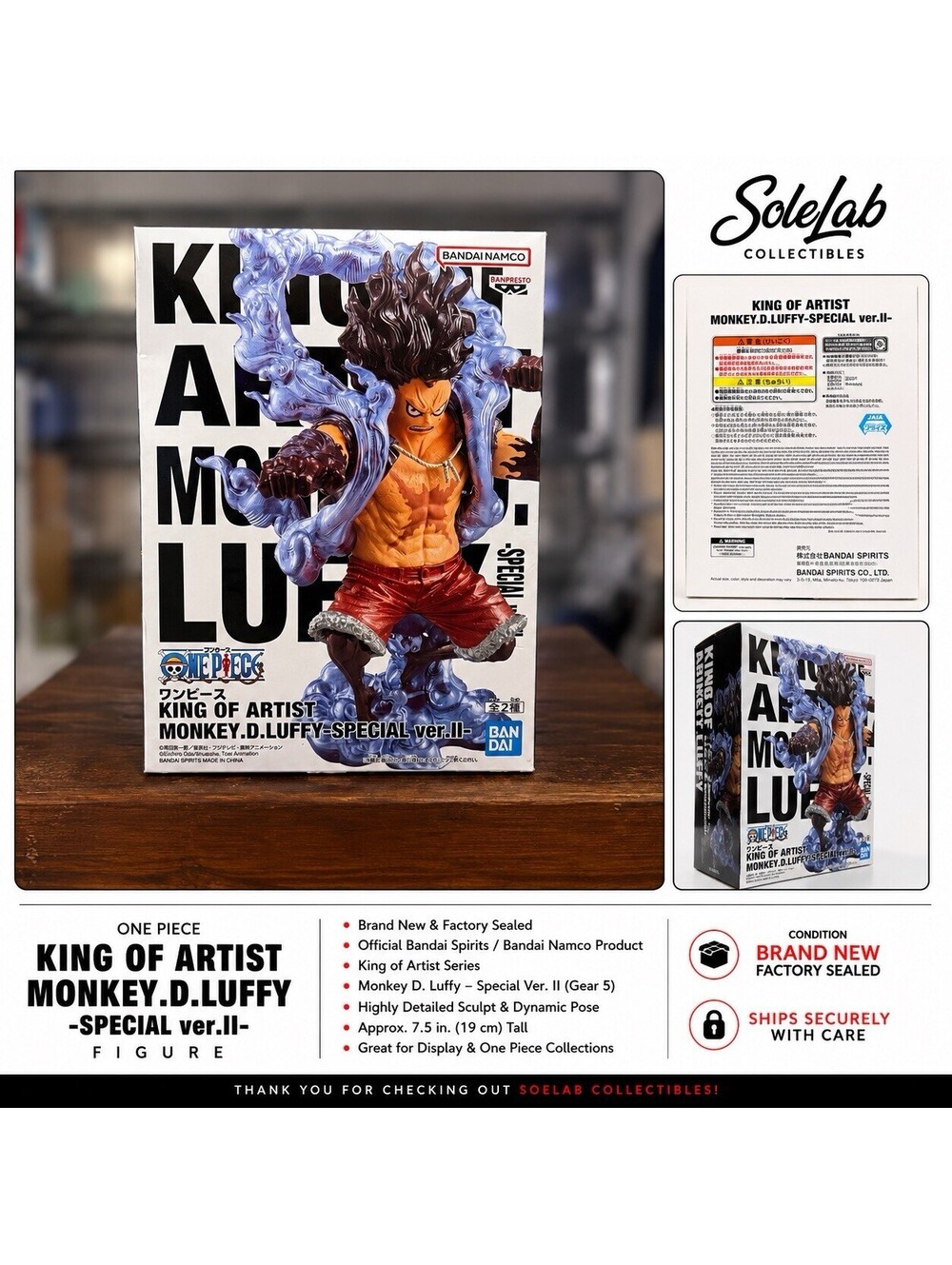 One Piece King of Artist Monkey D. Luffy Special Ver. II Bandai Spirits NEW